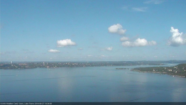 Lake Travis webcam, August 27, 2016 9:55 AM CT