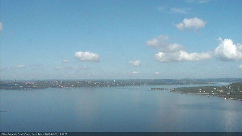 Lake Travis webcam, August 27, 2016 10:00 AM CT