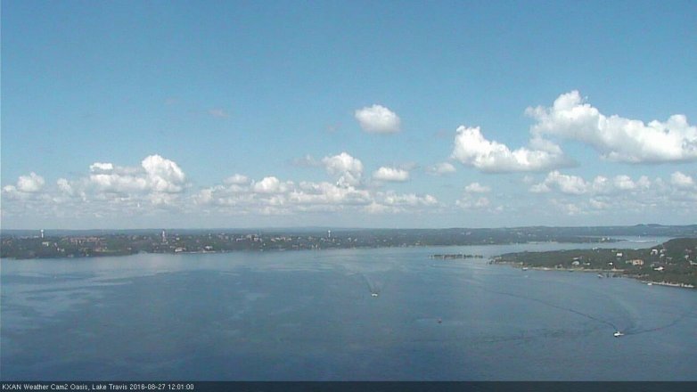 Lake Travis webcam, August 27, 2016 11:30 AM CT