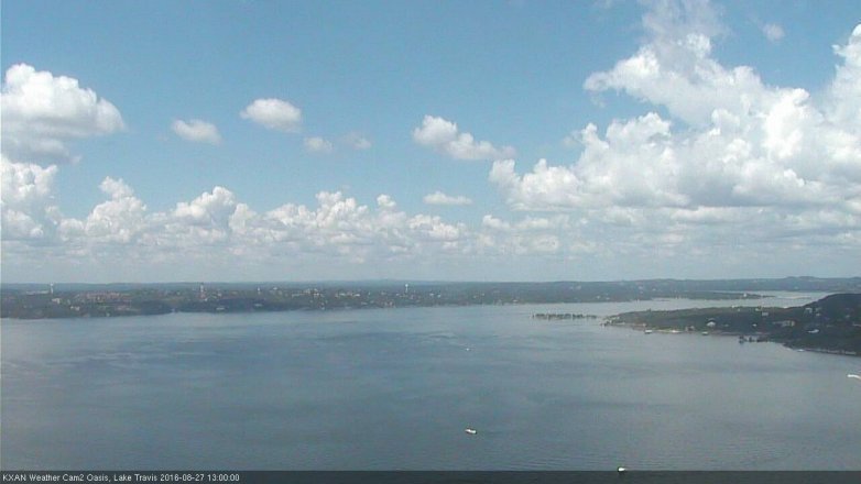 Lake Travis webcam, August 27, 2016 12:25 PM CT