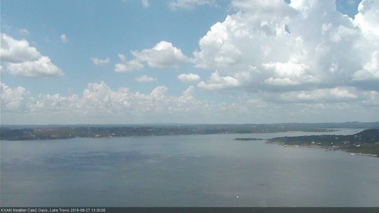 Lake Travis webcam, August 27, 2016 1:00 PM CT