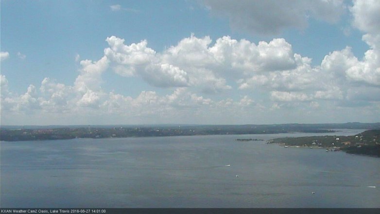Lake Travis webcam, August 27, 2016 1:15 PM CT