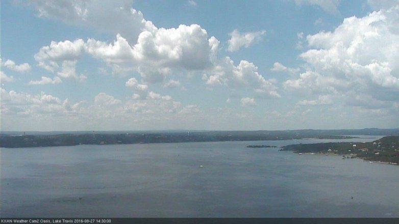 Lake Travis webcam, August 27, 2016 1:40 PM CT