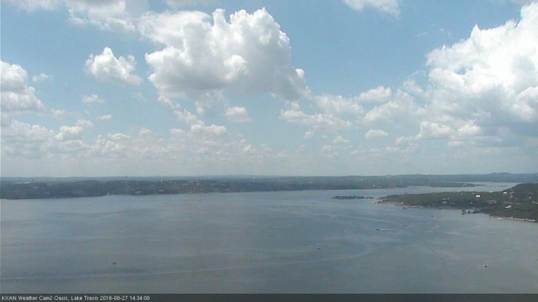 Lake Travis webcam, August 27, 2016 1:45 PM CT
