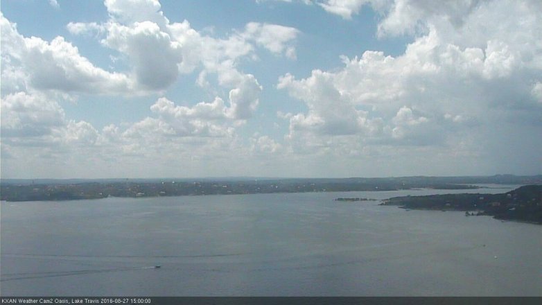 Lake Travis webcam, August 27, 2016 2:05 PM CT