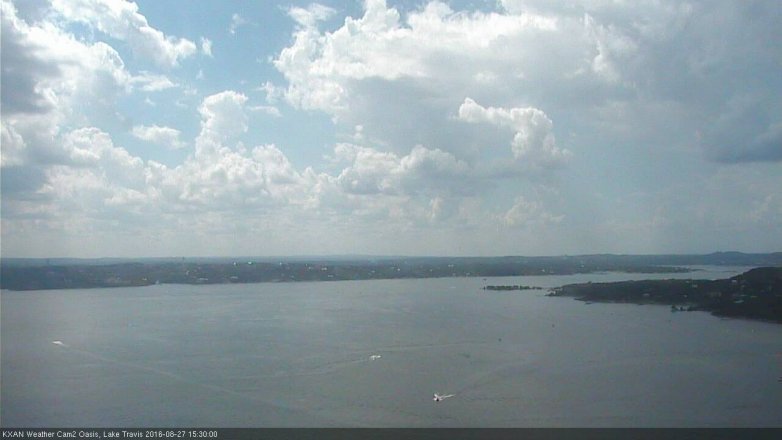 Lake Travis webcam, August 27, 2016 2:50 PM CT