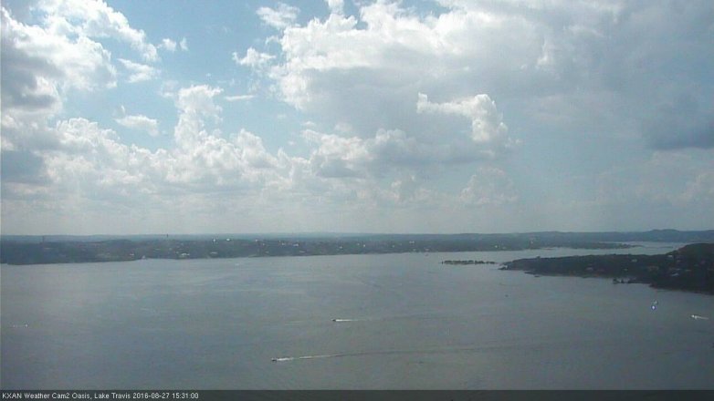 Lake Travis webcam, August 27, 2016 2:55 PM CT