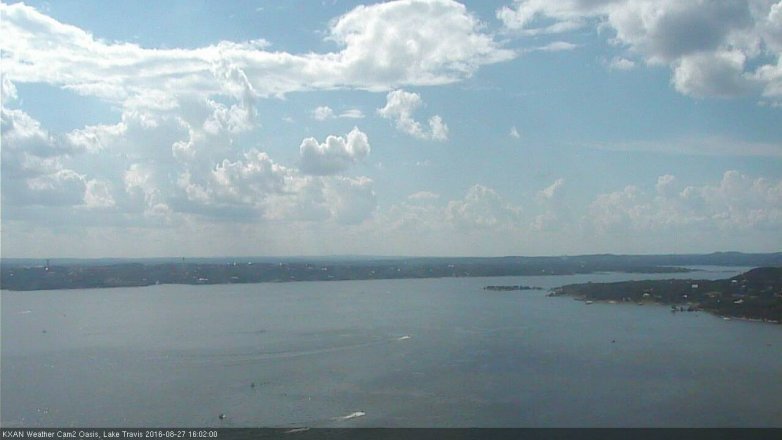 Lake Travis webcam, August 27, 2016 3:10 PM CT
