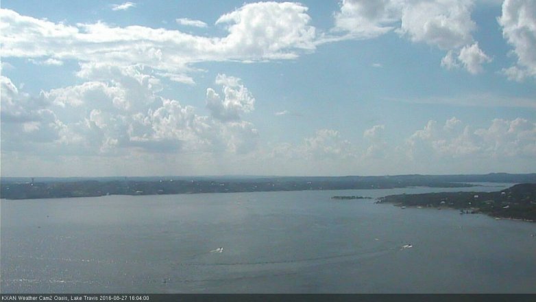 Lake Travis webcam, August 27, 2016 3:15 PM CT
