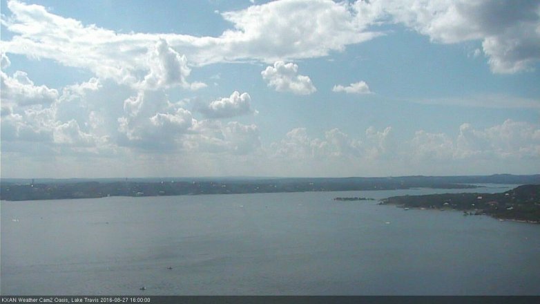 Lake Travis webcam, August 27, 2016 3:25 PM CT