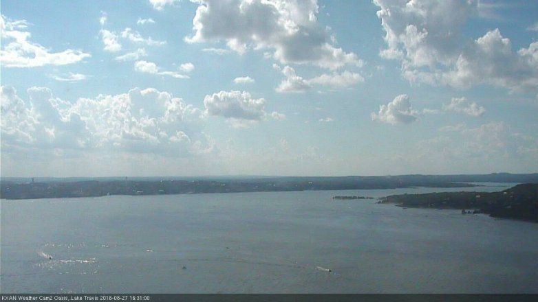 Lake Travis webcam, August 27, 2016 3:40 PM CT
