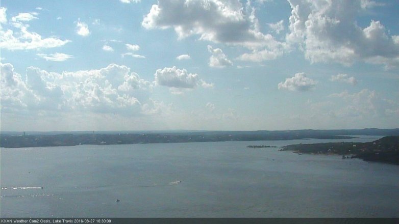 Lake Travis webcam, August 27, 2016 3:50 PM CT