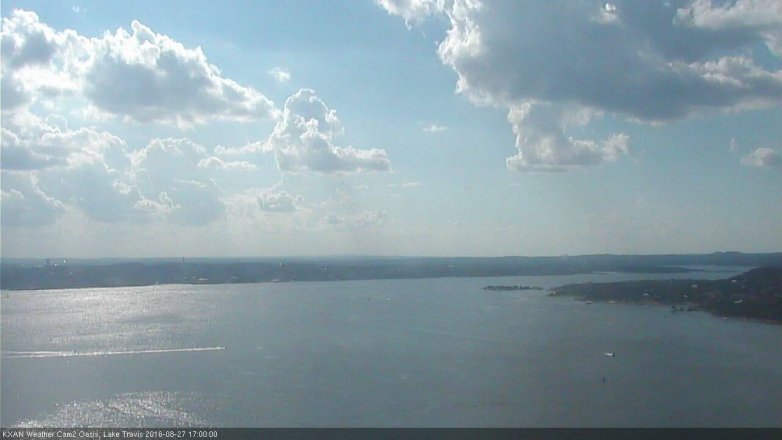 Lake Travis webcam, August 27, 2016 4:05 PM CT