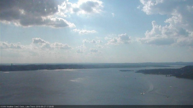 Lake Travis webcam, August 27, 2016 4:45 PM CT