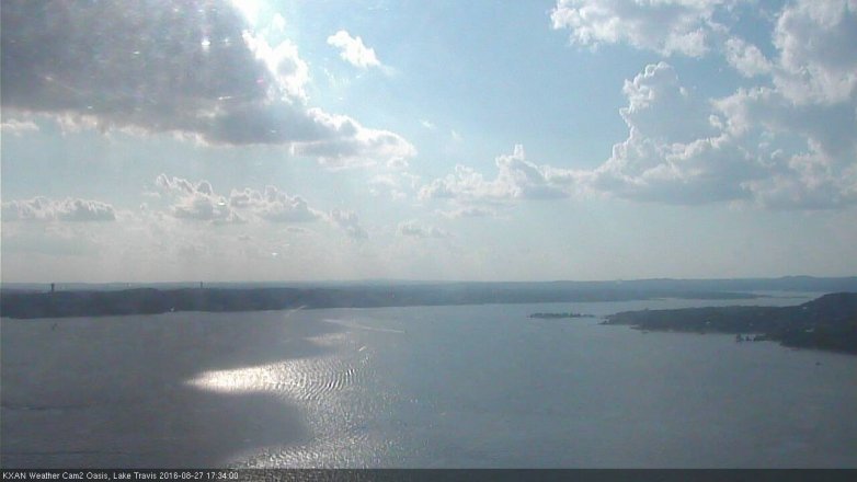 Lake Travis webcam, August 27, 2016 4:50 PM CT