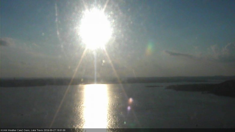 Lake Travis webcam, August 27, 2016 6:05 PM CT