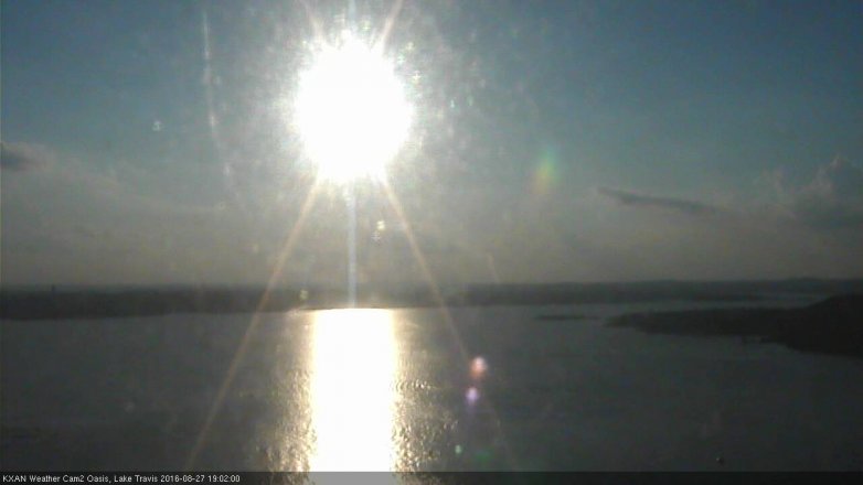 Lake Travis webcam, August 27, 2016 6:30 PM CT
