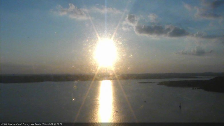 Lake Travis webcam, August 27, 2016 6:45 PM CT