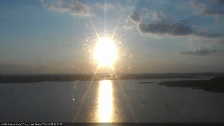 Lake Travis webcam, August 27, 2016 6:50 PM CT