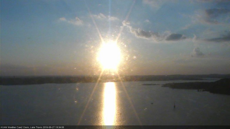 Lake Travis webcam, August 27, 2016 6:55 PM CT