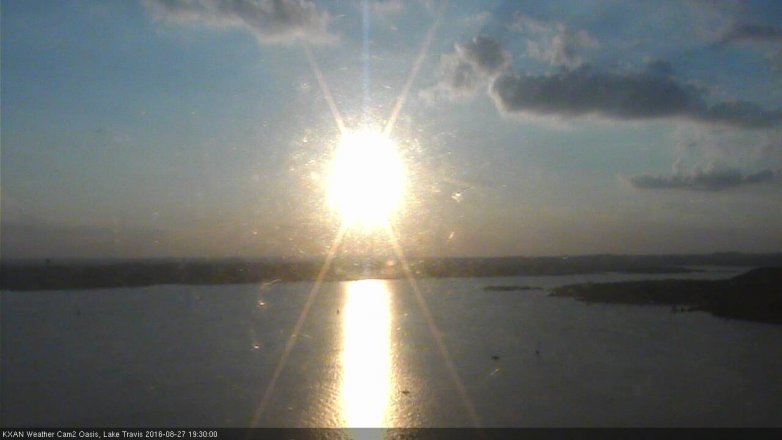 Lake Travis webcam, August 27, 2016 7:00 PM CT