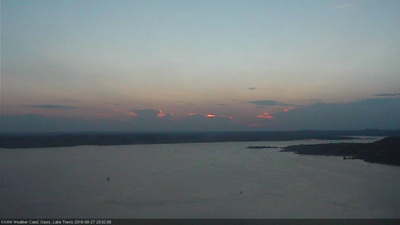 Lake Travis webcam, August 27, 2016 7:15 PM CT