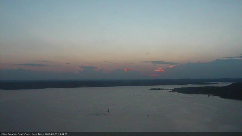 Lake Travis webcam, August 27, 2016 7:30 PM CT