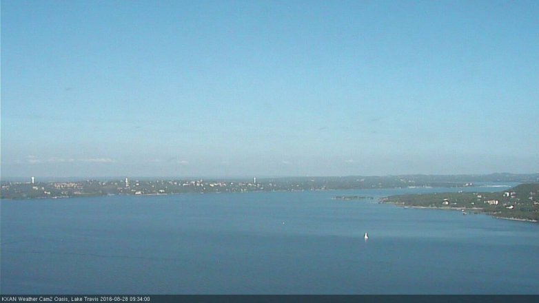 Lake Travis webcam, August 28, 2016 9:00 AM CT