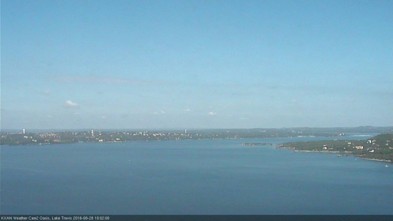 Lake Travis webcam, August 28, 2016 9:25 AM CT