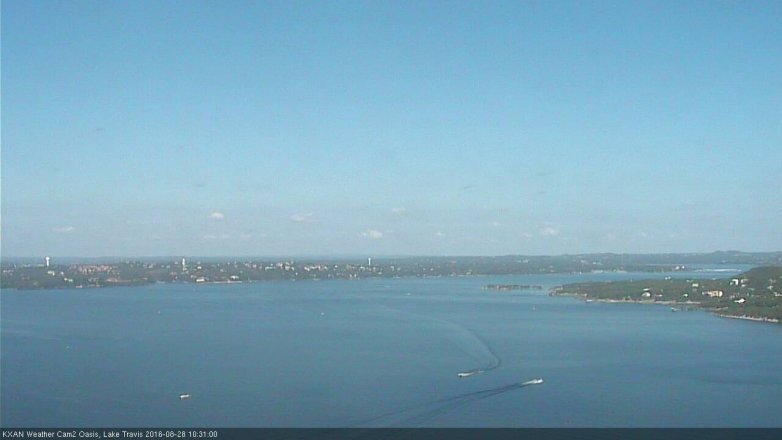 Lake Travis webcam, August 28, 2016 9:45 AM CT