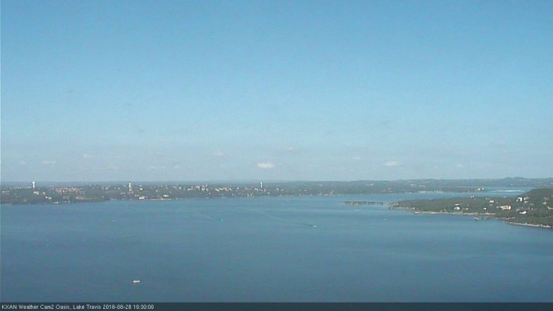 Lake Travis webcam, August 28, 2016 9:55 AM CT