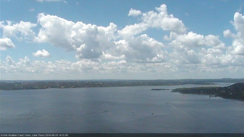 Lake Travis webcam, August 28, 2016 1:45 PM CT
