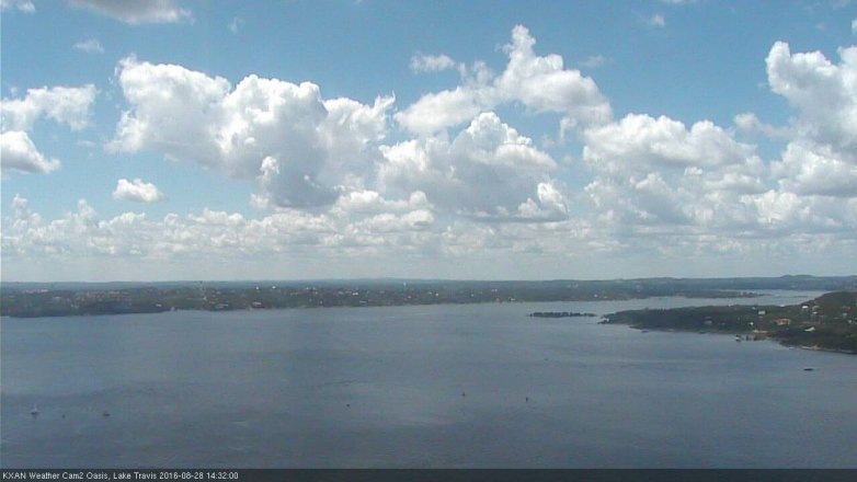 Lake Travis webcam, August 28, 2016 1:55 PM CT