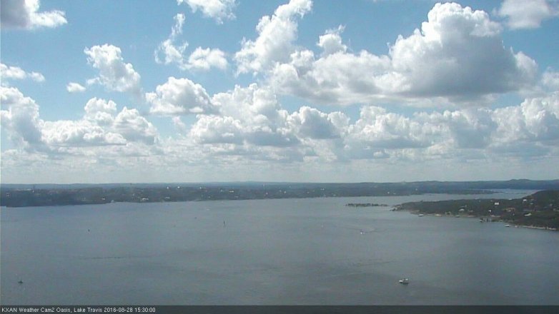 Lake Travis webcam, August 28, 2016 2:35 PM CT