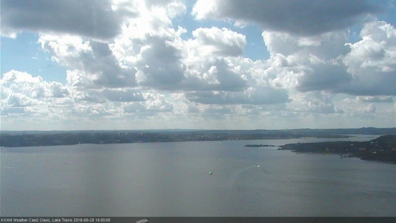 Lake Travis webcam, August 28, 2016 3:30 PM CT