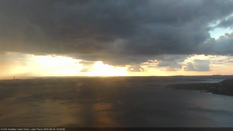 Lake Travis webcam, August 28, 2016 7:00 PM CT