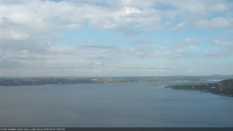 Lake Travis webcam, August 29, 2016 9:05 AM CT