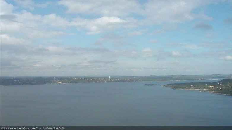 Lake Travis webcam, August 29, 2016 9:25 AM CT