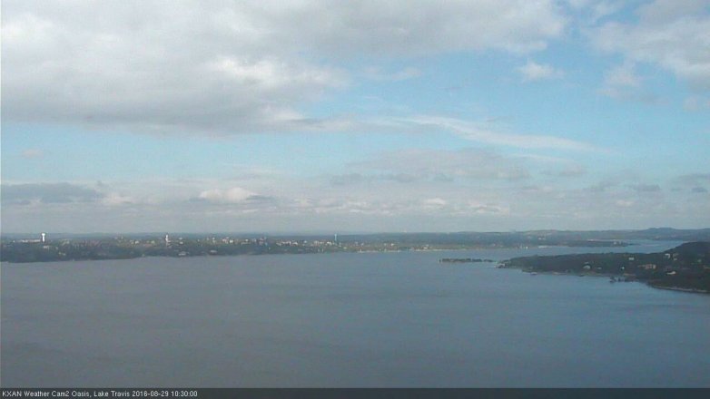 Lake Travis webcam, August 29, 2016 9:35 AM CT