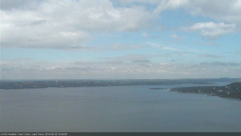 Lake Travis webcam, August 29, 2016 9:50 AM CT