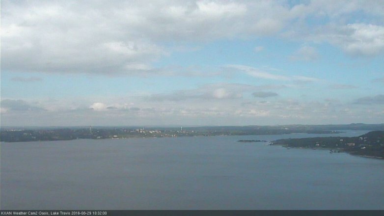 Lake Travis webcam, August 29, 2016 9:55 AM CT