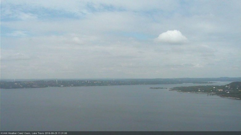 Lake Travis webcam, August 29, 2016 10:45 AM CT