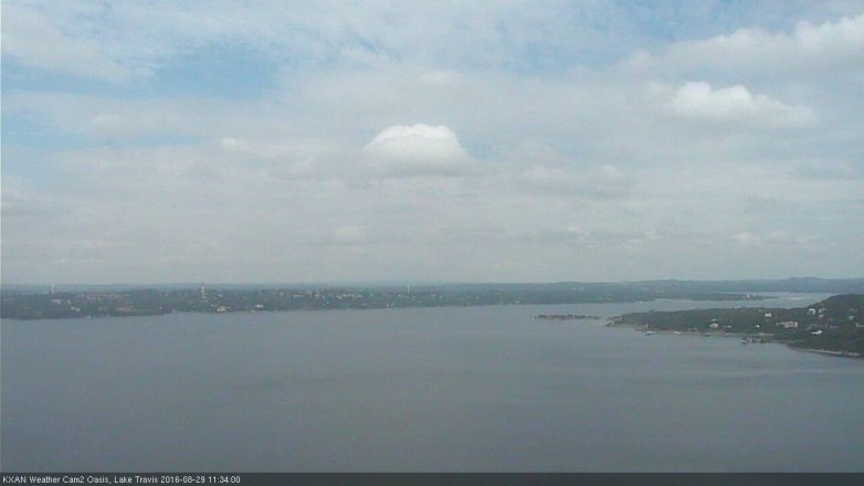 Lake Travis webcam, August 29, 2016 10:50 AM CT