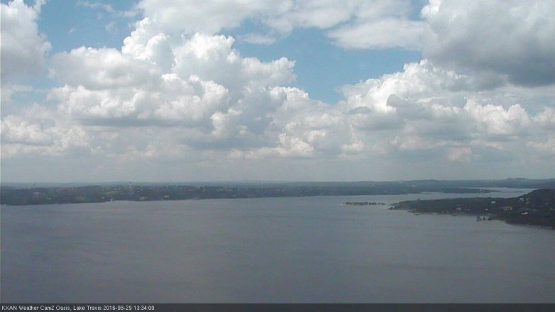 Lake Travis webcam, August 29, 2016 1:05 PM CT