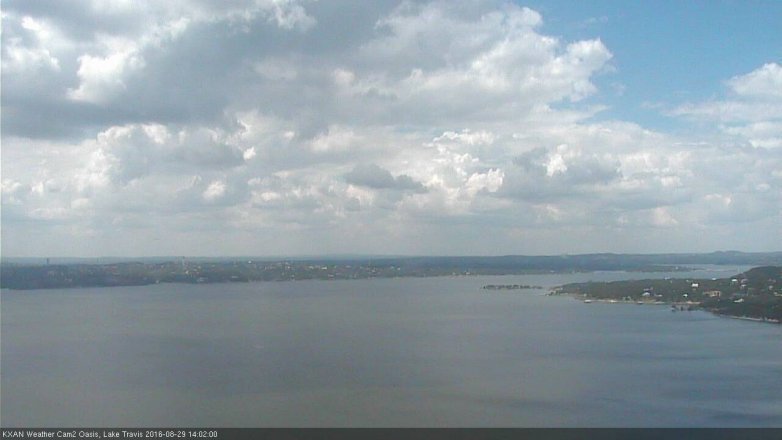 Lake Travis webcam, August 29, 2016 1:25 PM CT