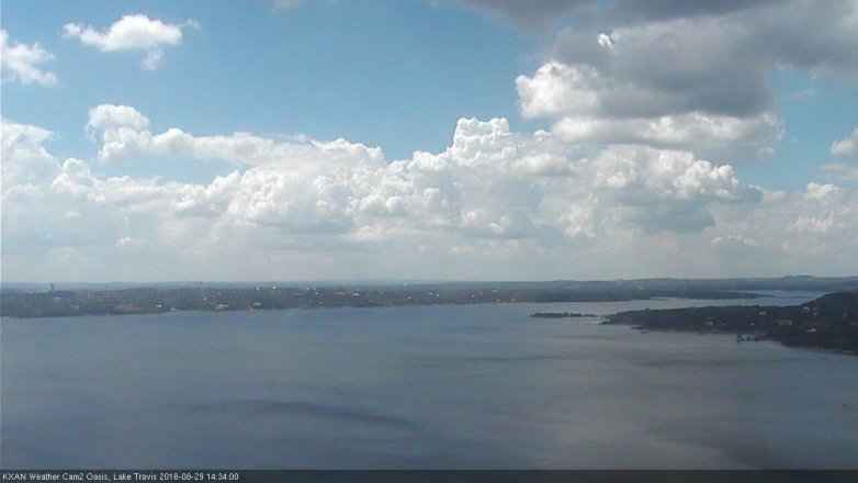 Lake Travis webcam, August 29, 2016 1:45 PM CT