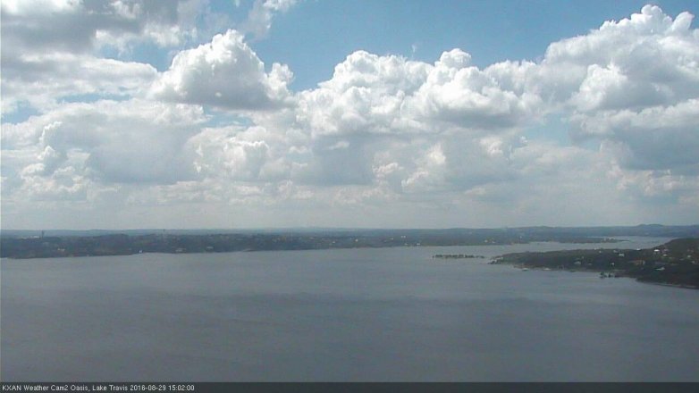 Lake Travis webcam, August 29, 2016 2:20 PM CT