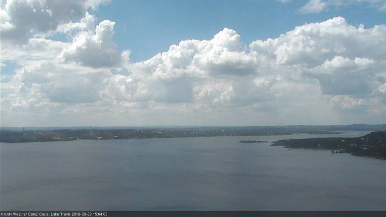 Lake Travis webcam, August 29, 2016 2:25 PM CT