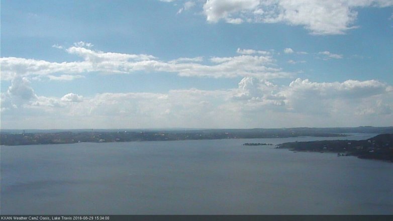 Lake Travis webcam, August 29, 2016 2:45 PM CT