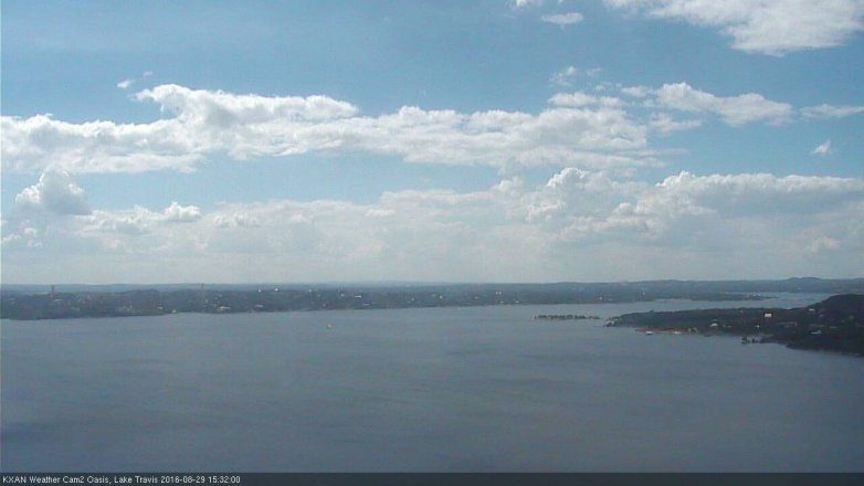 Lake Travis webcam, August 29, 2016 2:55 PM CT